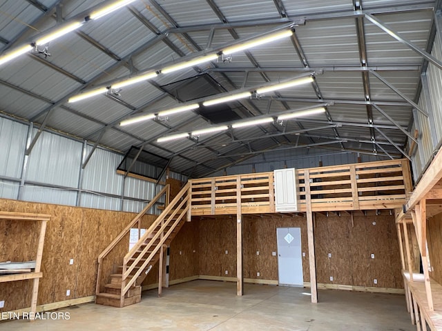 garage featuring metal wall