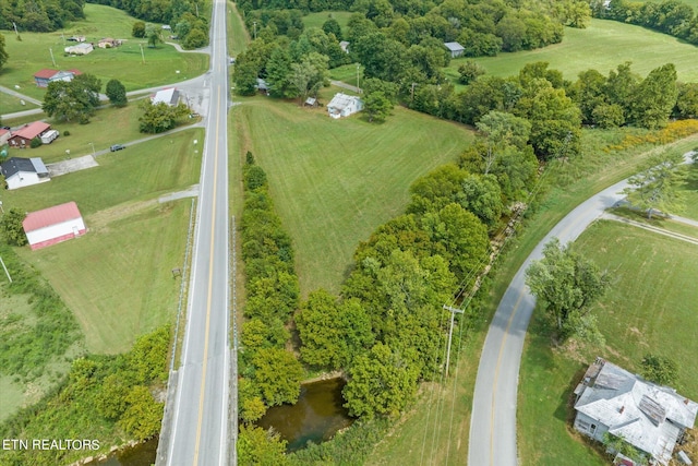 bird's eye view with a rural view