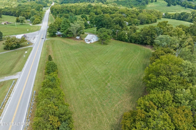 drone / aerial view featuring a rural view