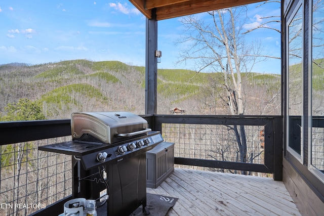 deck with area for grilling