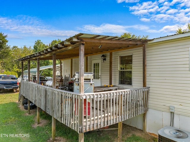 deck featuring central AC