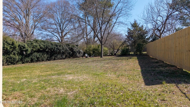 view of yard with fence