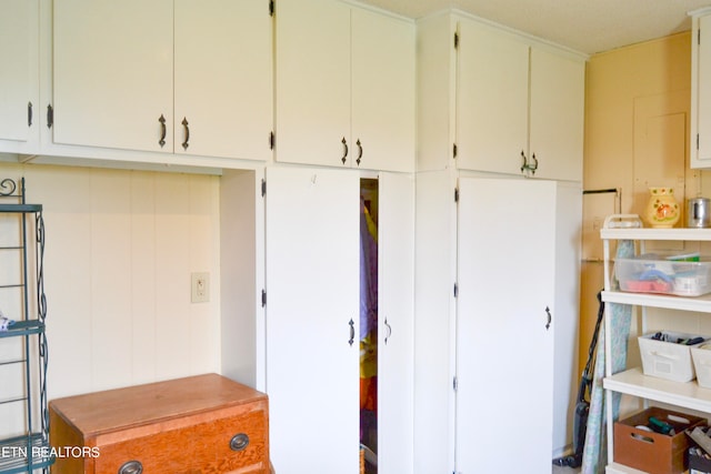 interior space with white cabinetry