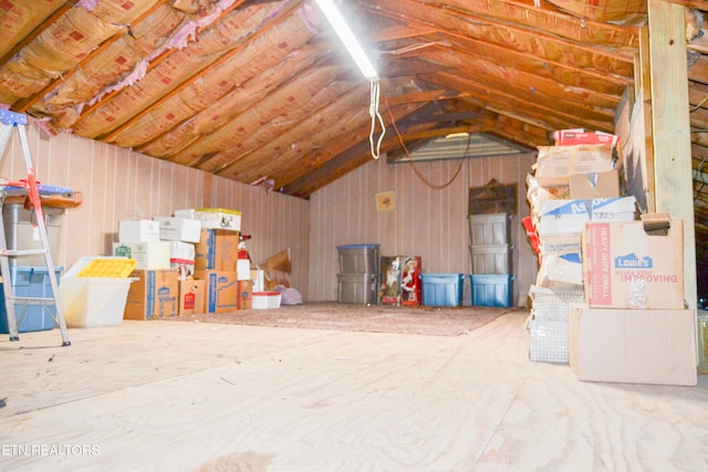 view of unfinished attic