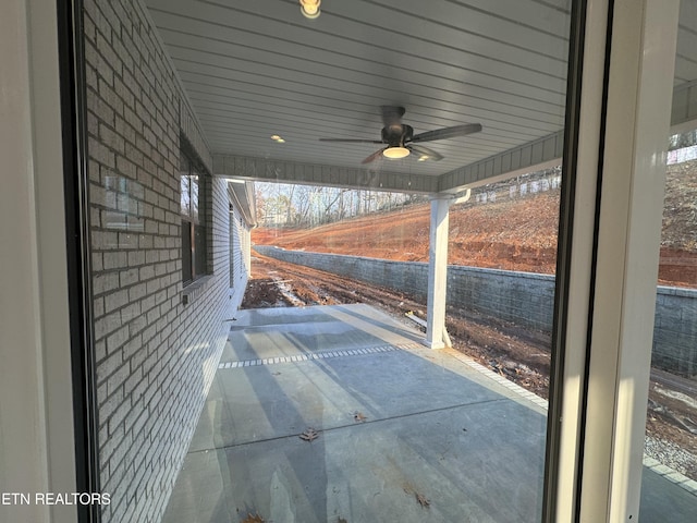 view of patio with ceiling fan