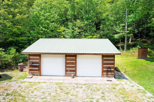 view of garage