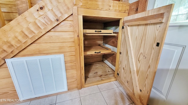 view of sauna featuring tile patterned floors