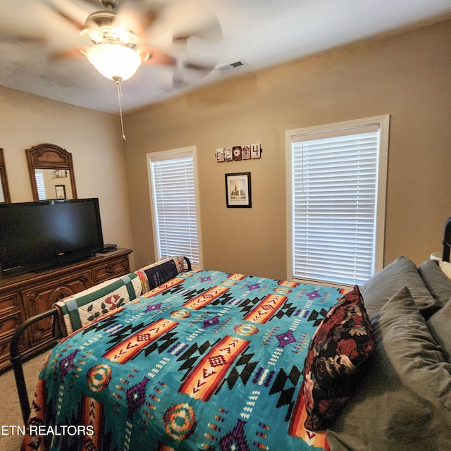 bedroom with ceiling fan