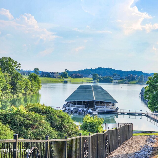 water view with a boat dock