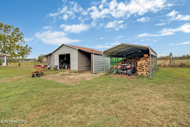 view of outbuilding featuring a carport