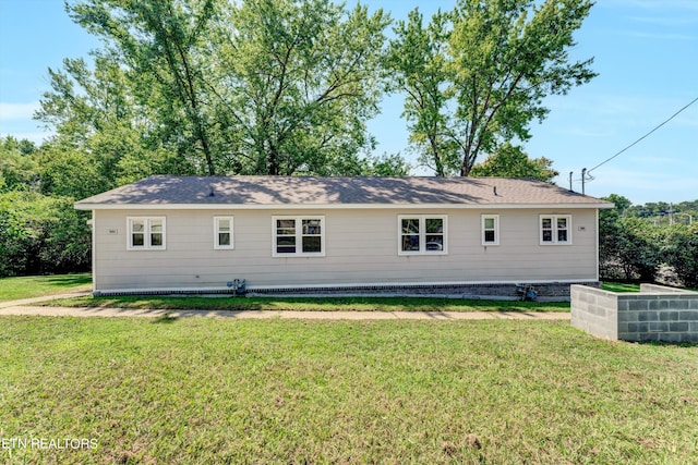 rear view of property with a yard