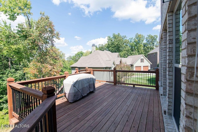 deck with area for grilling