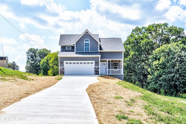 view of front of home with a garage