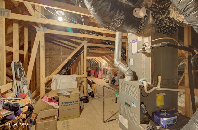 view of unfinished attic