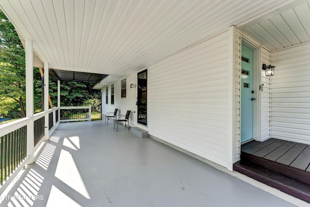 view of patio with a porch