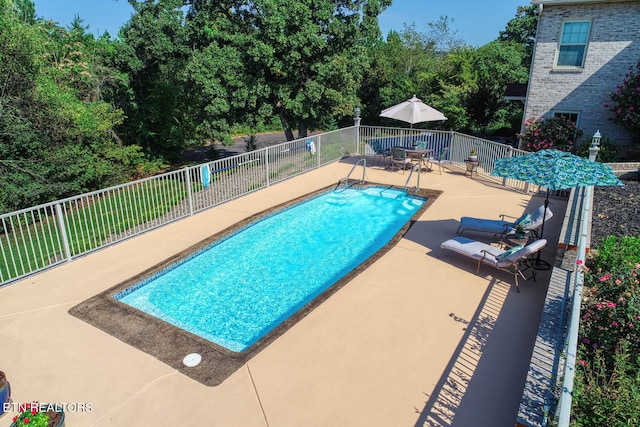 view of pool with a patio area