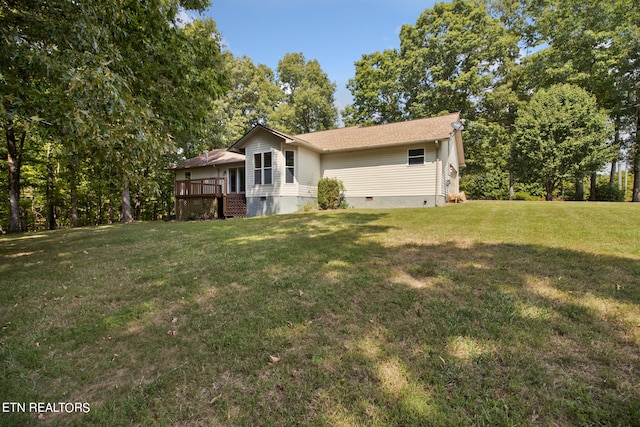 exterior space featuring a wooden deck