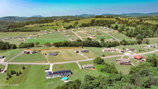 aerial view featuring a mountain view