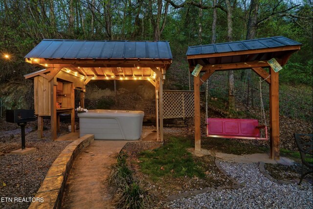 exterior space featuring a gazebo