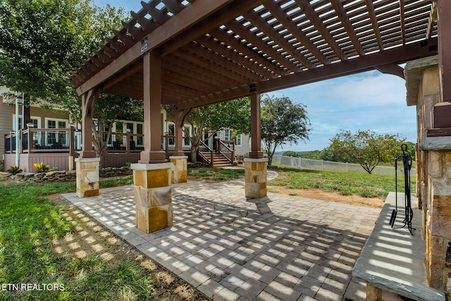 view of patio / terrace with a pergola