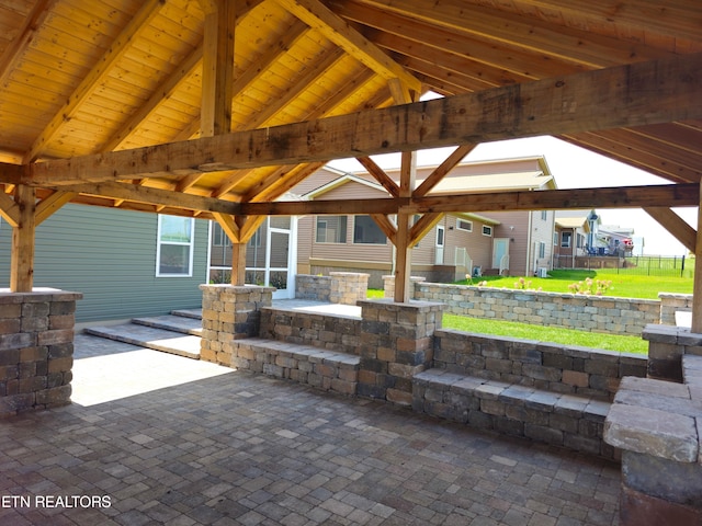 view of patio featuring a gazebo