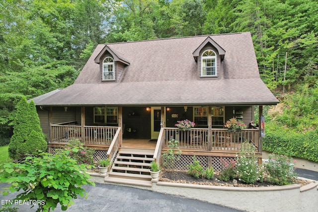 3138 Cool Creek Rd, Sevierville, TN 37862 - view of front of home with covered porch and a shingled roof