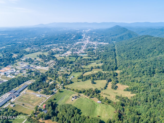 bird's eye view with a mountain view