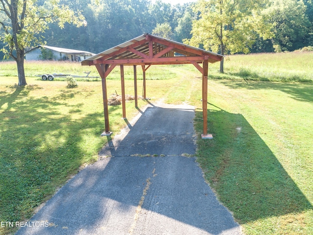 exterior space with a lawn