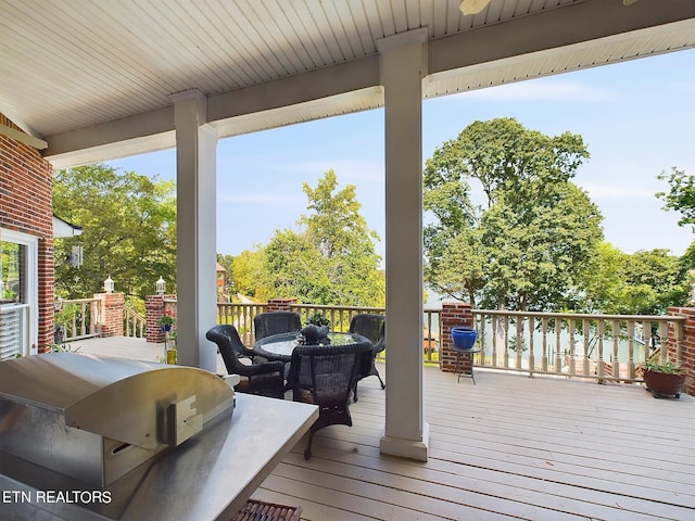 155 Lake Crest Dr, Lenoir City, TN 37772 - deck with grilling area and outdoor dining area