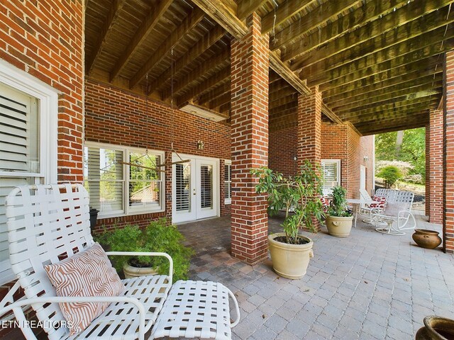 view of patio / terrace featuring french doors