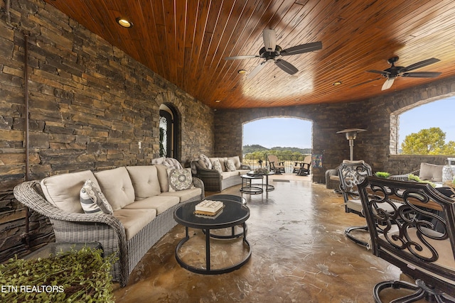 view of patio / terrace with outdoor lounge area and ceiling fan