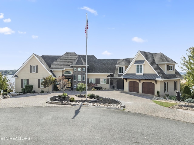 view of front of house with a garage