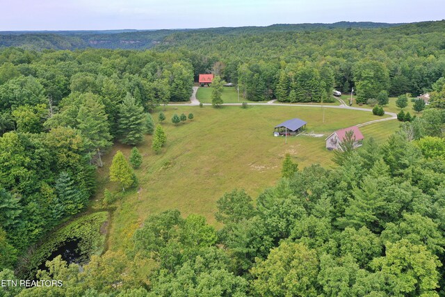 drone / aerial view with a view of trees