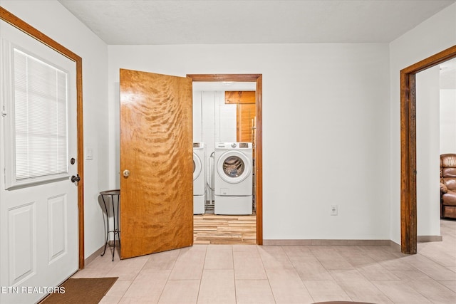 interior space featuring independent washer and dryer