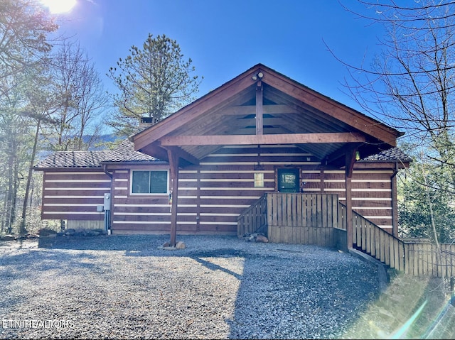 view of log-style house