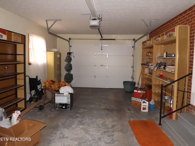 garage featuring a garage door opener