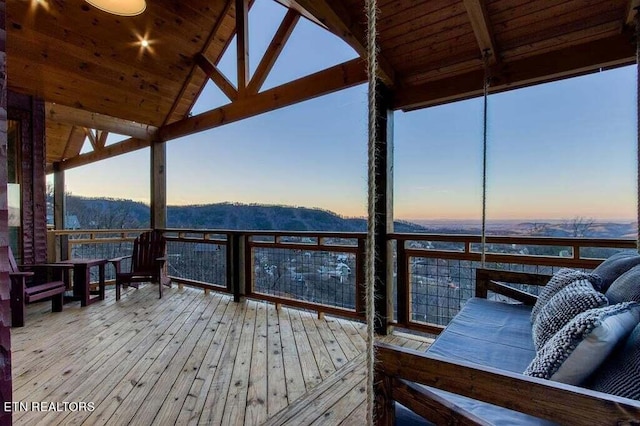 view of deck at dusk