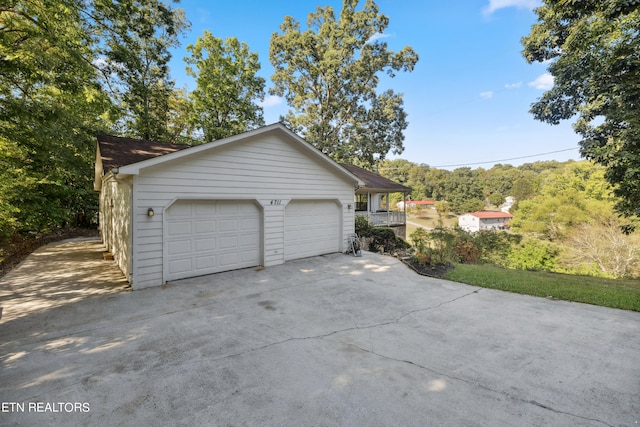 view of garage