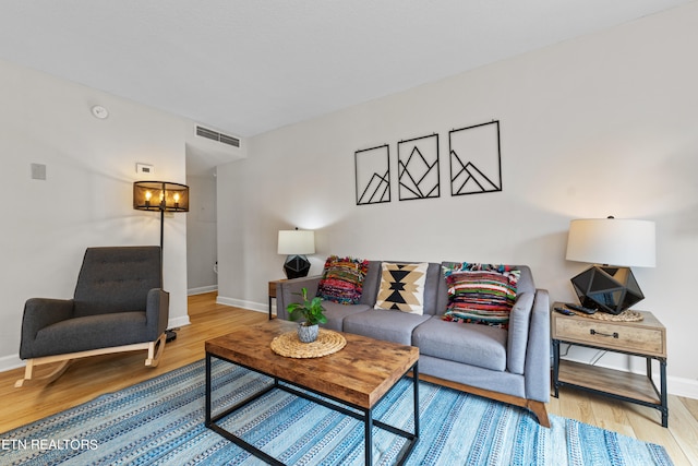 living room featuring hardwood / wood-style flooring