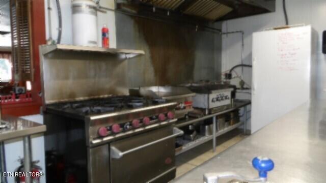 kitchen with stainless steel range