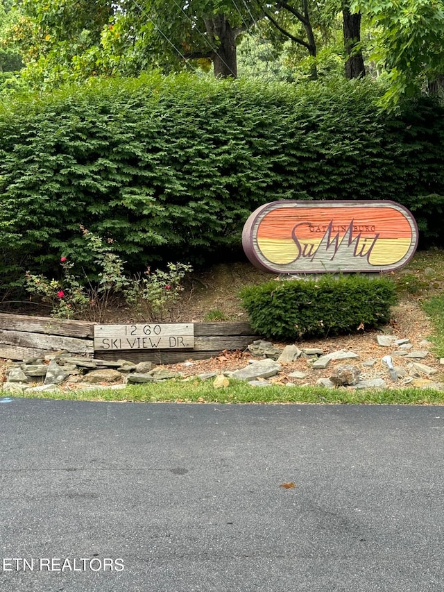 view of community sign