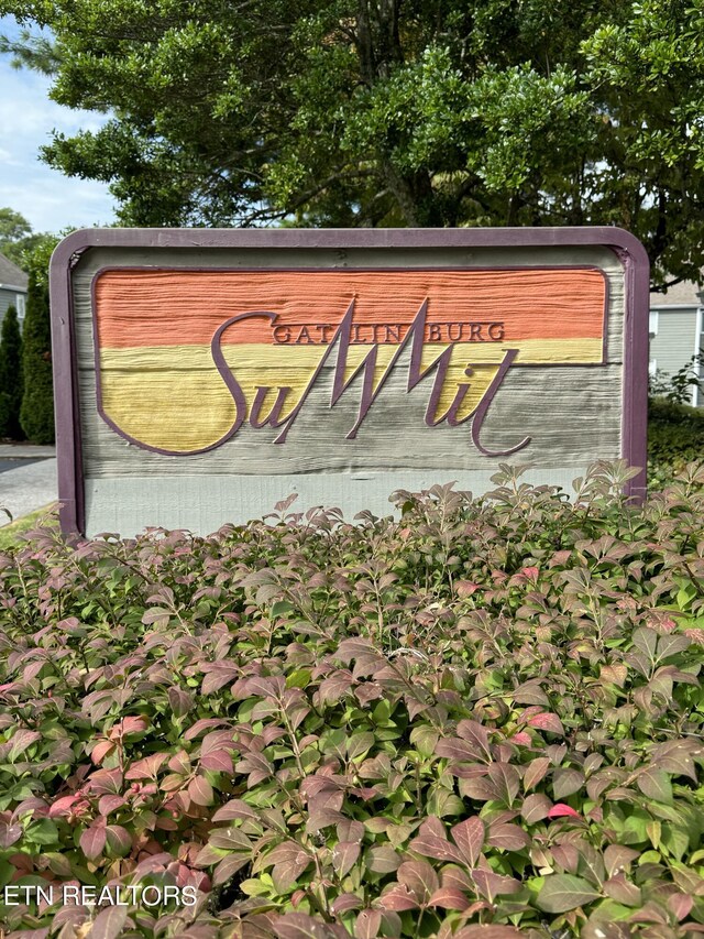 view of community sign