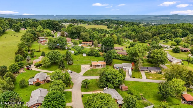 bird's eye view featuring a mountain view