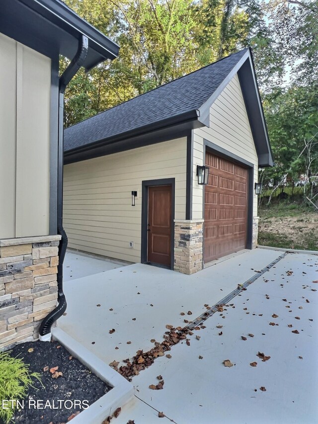 view of garage