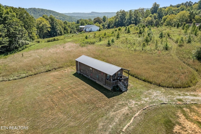 bird's eye view featuring a mountain view