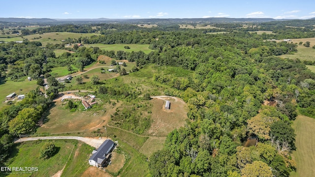 aerial view with a rural view