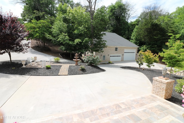 exterior space featuring a garage