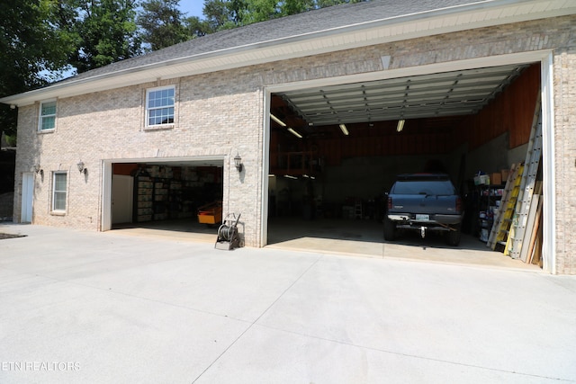 view of garage