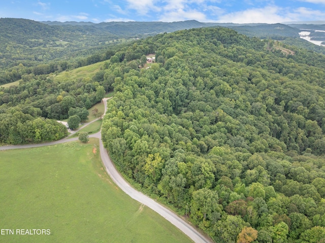 aerial view featuring a mountain view