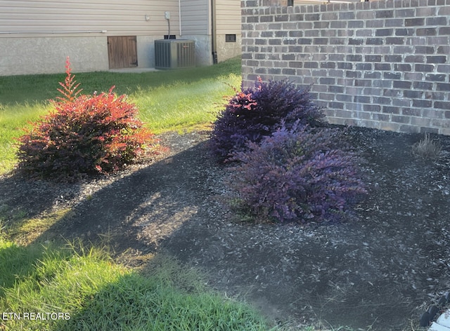 view of yard featuring cooling unit